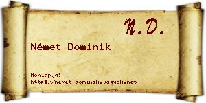 Német Dominik névjegykártya
